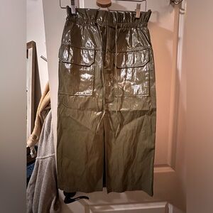 Zara pleather pencil skirt with front slit